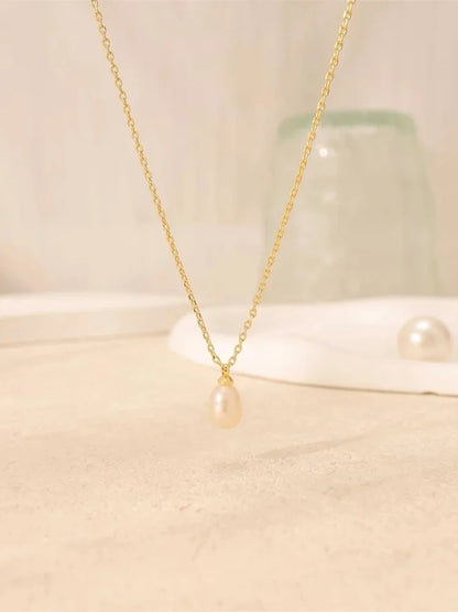 Pearl Choker Necklace for Women, 14k Gold Plated