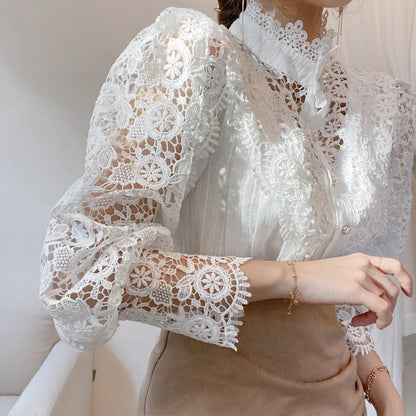 Long Sleeve Lace Blouse