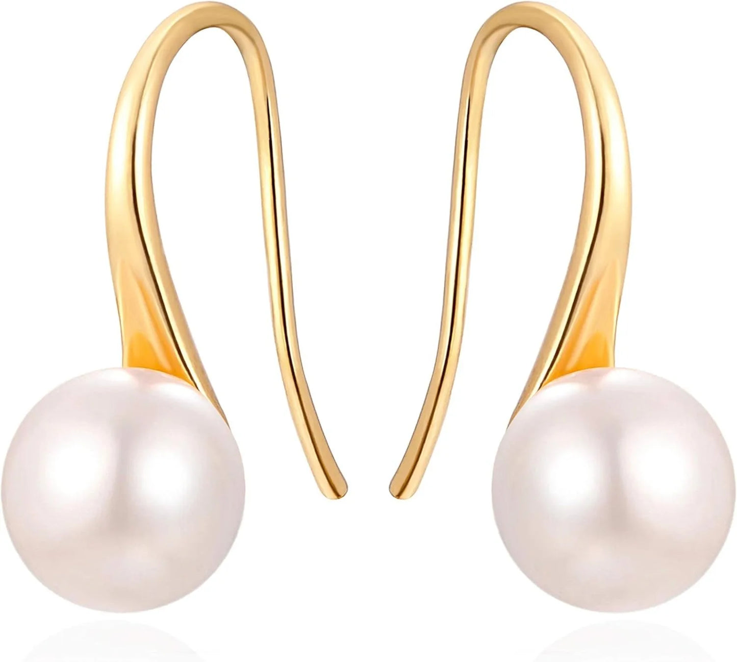 AAA+ Quality White Freshwater Cultured Pearl Dangle  Earrings