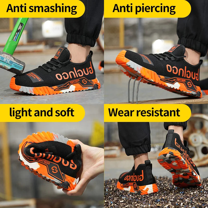 Soft-soled comfortable anti-smash, anti-puncture safety shoes