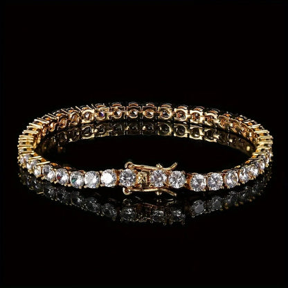 New Pure Copper Tennis Chain Bracelet - Zirconia Jewelry