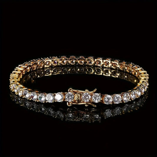 New Pure Copper Tennis Chain Bracelet - Zirconia Jewelry
