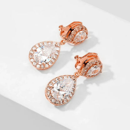 Classic Cubic Zirconia Tear Drop Earrings