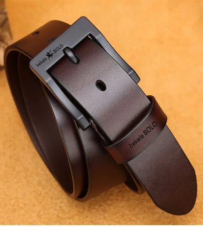 Men's Genuine Leather Belt  Alloy Pin Buckle