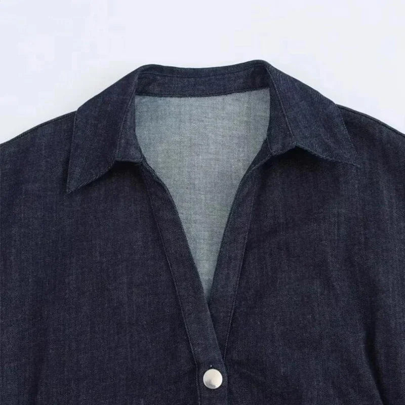 Denim Casual Midi Dress