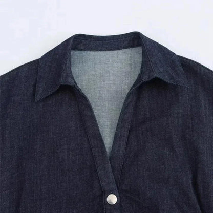 Denim Casual Midi Dress