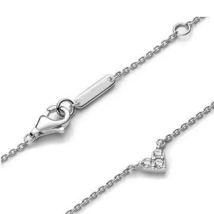 .925 Sterling Silver Necklace Zirconia Bow Exquisite Jewelry