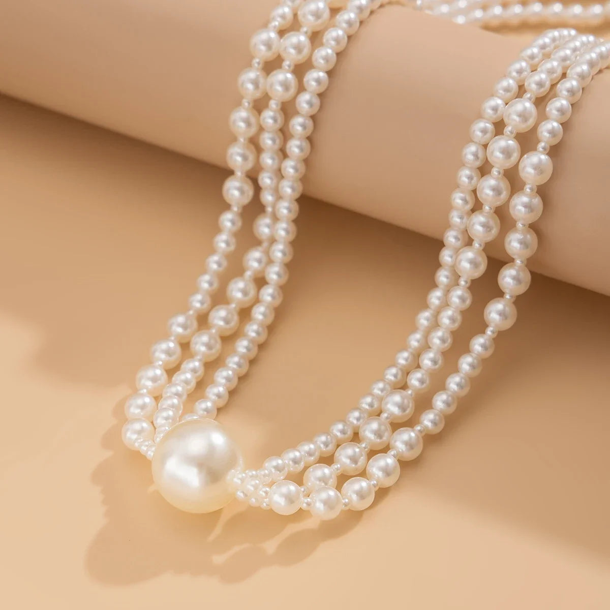 Baroque Multilayer Imitation Pearl Long Chain Necklace