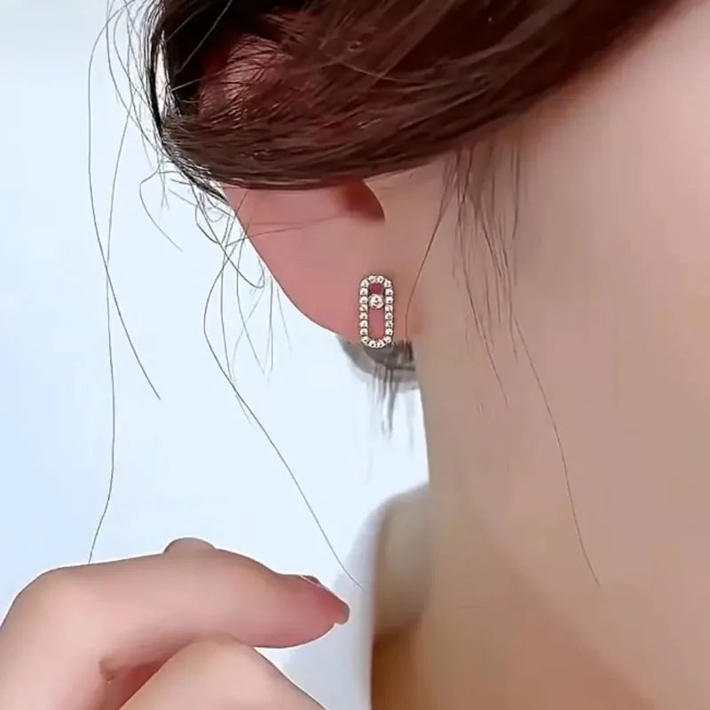 Diamond Zirconia Stud Earrings for Women Sterling Silver