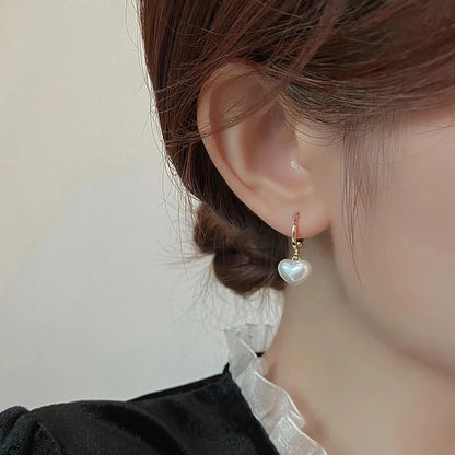 Classic Pearl Heart  Earrings Fashion Jewelry