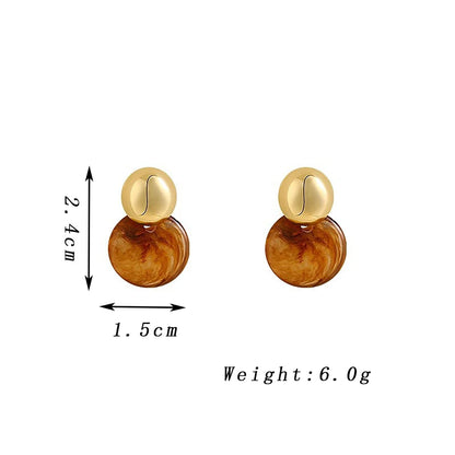 Imitation Amber Color Acrylic Bead Dangle  Earrings