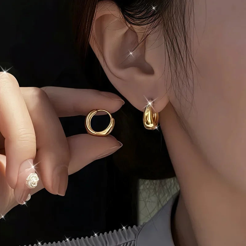 Elegant Stainless Steel Hypoallergenic French Hoop Earrings