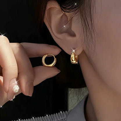 Elegant Stainless Steel Hypoallergenic French Hoop Earrings