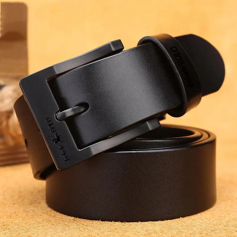 Men's Genuine Leather Belt  Alloy Pin Buckle