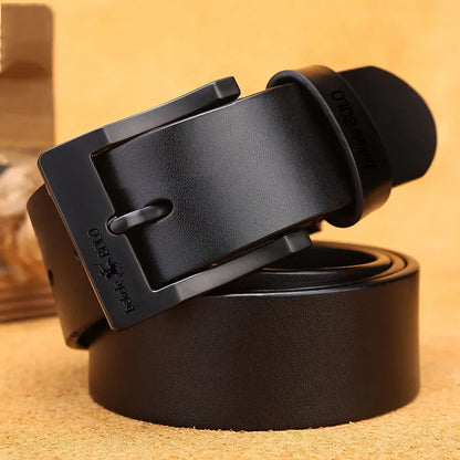 Men's Genuine Leather Belt  Alloy Pin Buckle