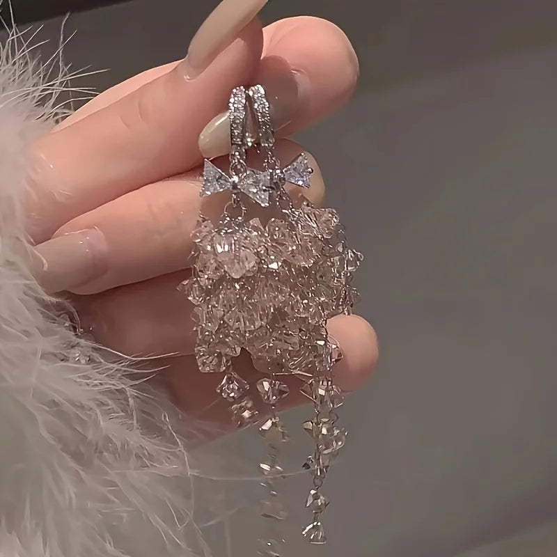 New Fashion Light Luxury Long Tassel Earrings