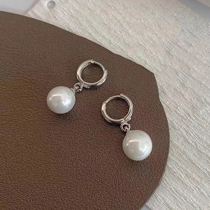 Fashion Pearl Dangled Earrings Wedding Stainless Steel
