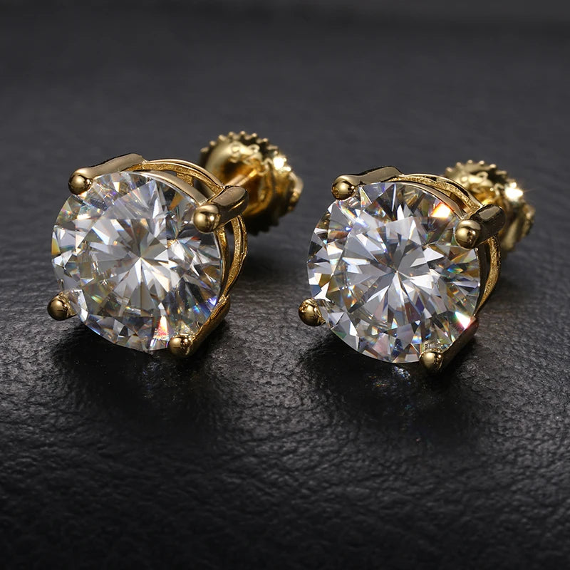 10mm 4CT  Moissanite Diamond 100% 925 Sterling Silver