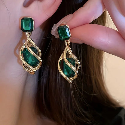 Dangle Earrings – Cubic Rhinestone Elegance