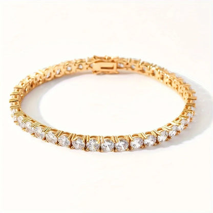 New Pure Copper Tennis Chain Bracelet - Zirconia Jewelry