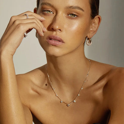 Rhinestone Stainless Steel Earrings Zircon Huggie Jewelry