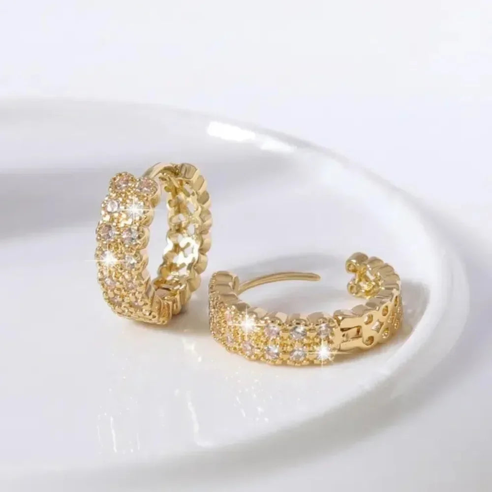 Bohemian Style Cubic Zirconia Hoop Earrings