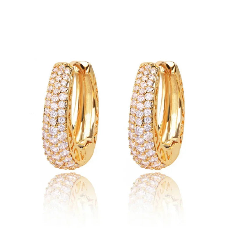 Hoop Earrings CZ Stone for Women