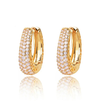 Hoop Earrings CZ Stone for Women