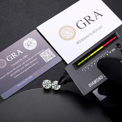 10mm 4CT  Moissanite Diamond 100% 925 Sterling Silver