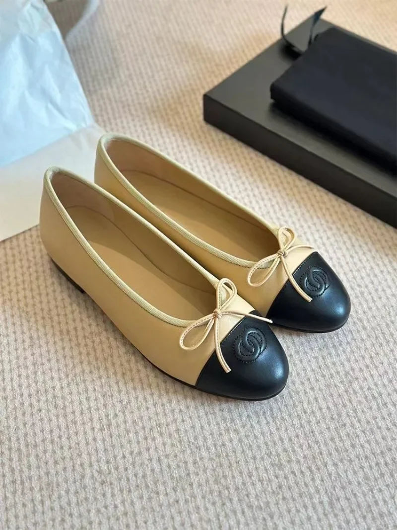 Flats Ballet  Comfortable Shoes  Sheepskin Round Toe