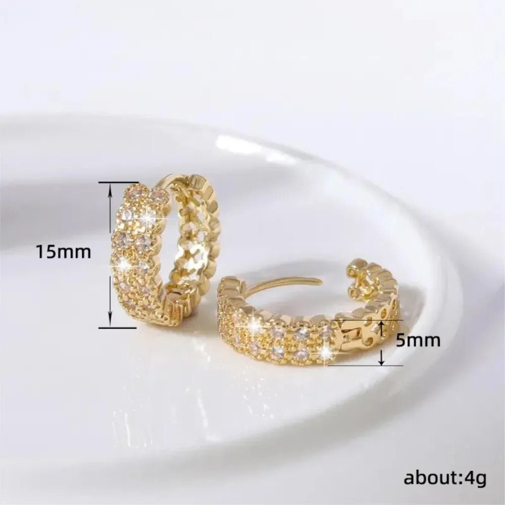 Bohemian Style Cubic Zirconia Hoop Earrings