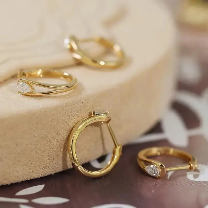 Hoop Earrings – Copper with Zirconia