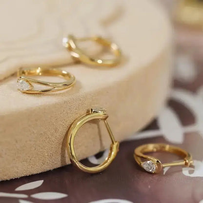 Hoop Earrings – Copper with Zirconia