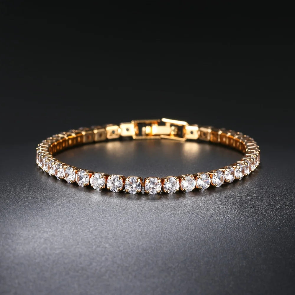 New Pure Copper Tennis Chain Bracelet - Zirconia Jewelry