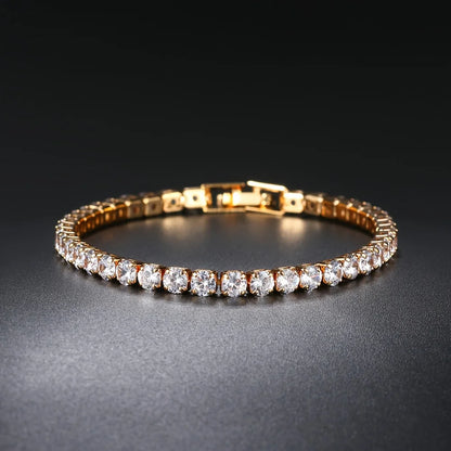 New Pure Copper Tennis Chain Bracelet - Zirconia Jewelry