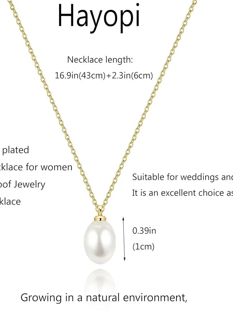 Pearl Choker Necklace for Women, 14k Gold Plated