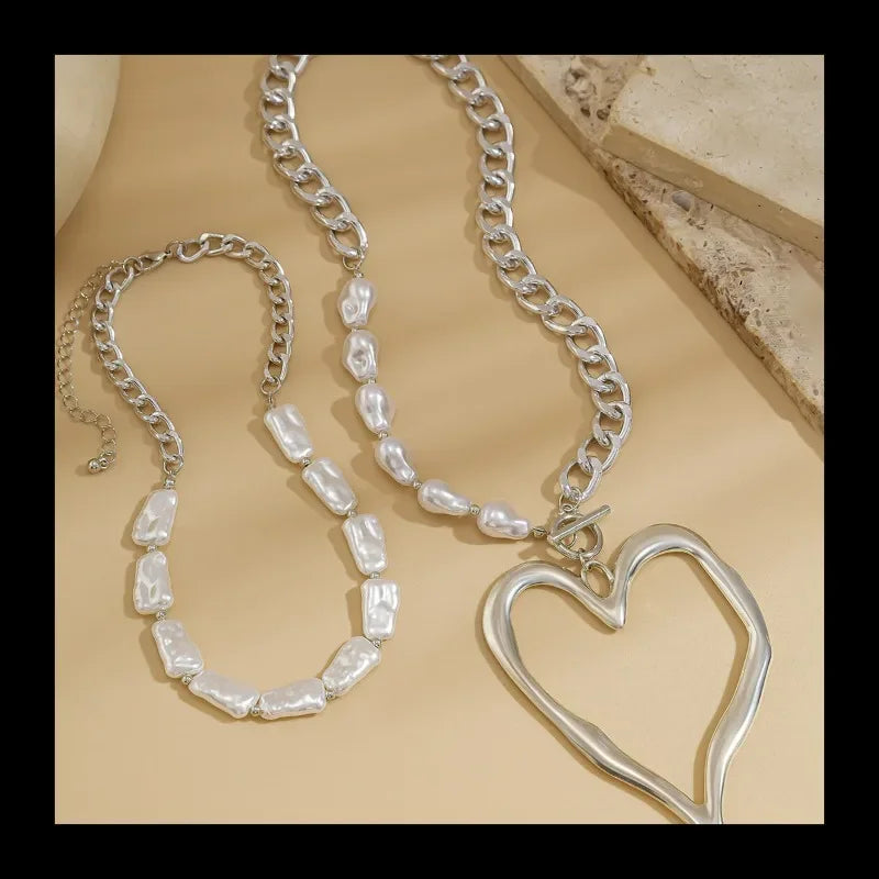 Hot-selling Exaggerated Double-layer Baroque Imitation Pearl Necklace