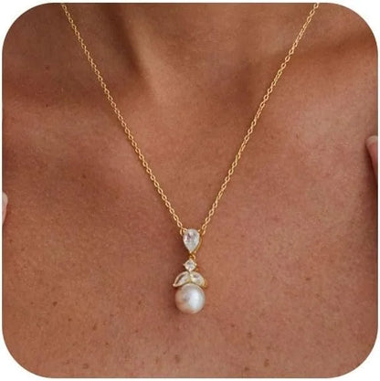 Pearl Choker Necklace for Women, 14k Gold Plated